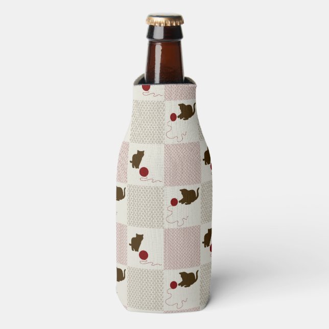 Kittens Backgrounds Bottle Cooler (Bottle Front)