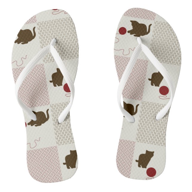 Kittens Backgrounds Flip Flops (Footbed)