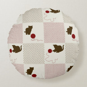 Kittens Backgrounds Round Pillow
