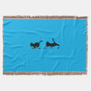 Kittens blue throw. throw blanket