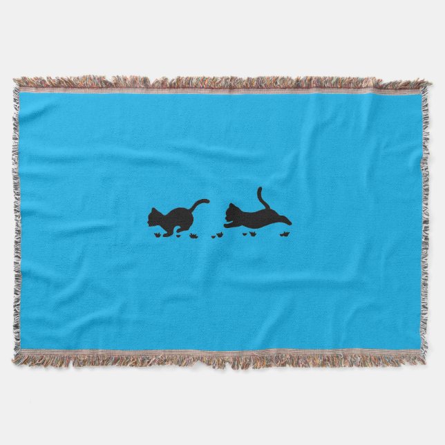 Kittens blue throw. throw blanket (Front)