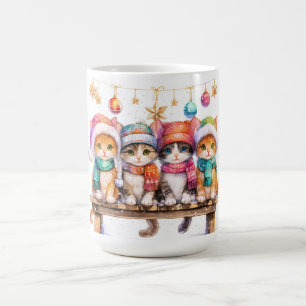 Kittens Celebrating Christmas, cuddly and cute, Coffee Mug