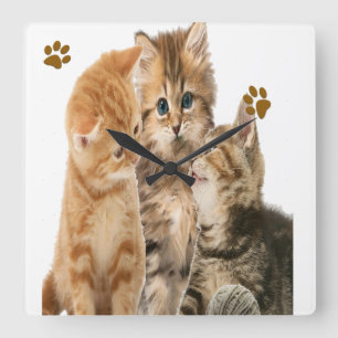 kittens clock