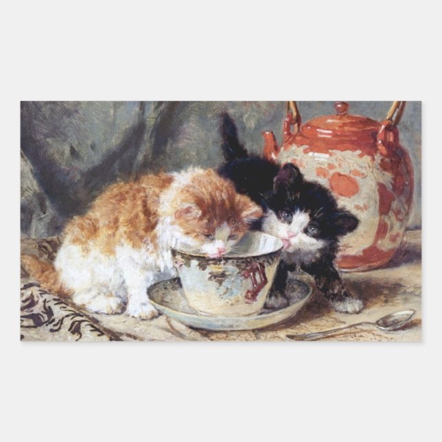Kittens & Cream Vintage Art Henriette Ronner Knip  Sticker (Front)