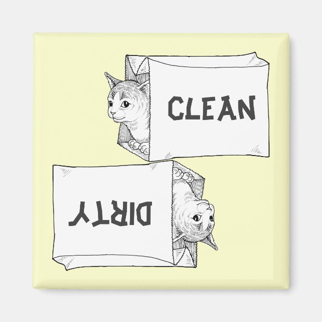 Kittens Dishwasher Magnet Customize Background (Front)