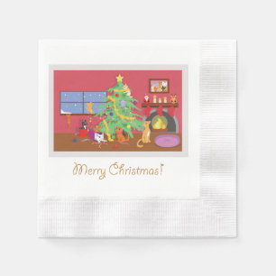 Kittens' First Christmas Napkin