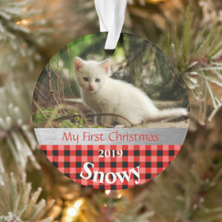 Kitten's First Christmas Photo Ornament