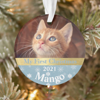 Kitten's First Christmas Photo Ornament
