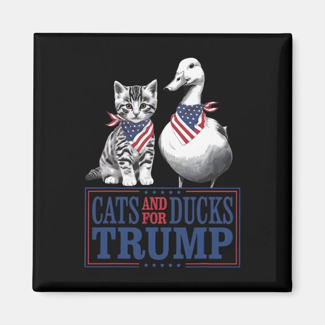 Kittens For Trump 2024 Cats And Ducks For Trump Va Magnet (Front)