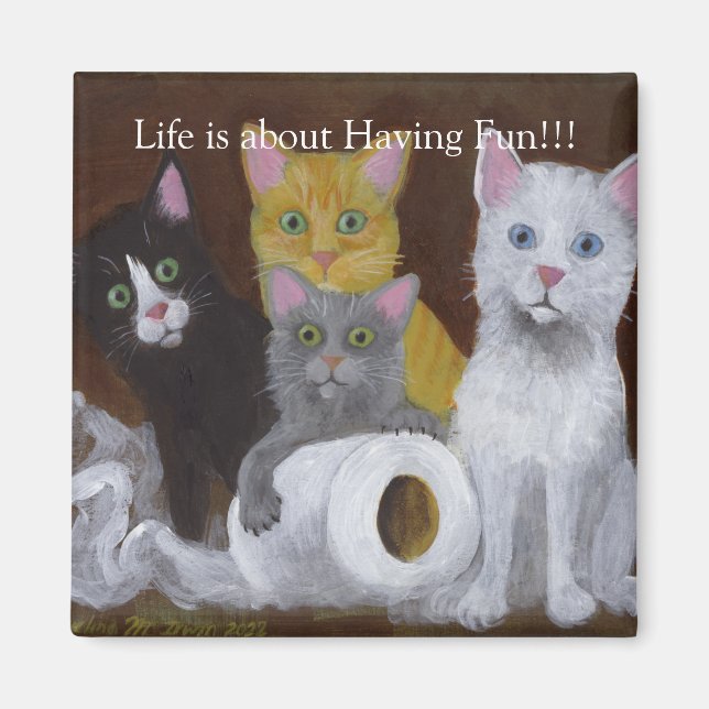 Kittens Having Fun Magnet (Front)