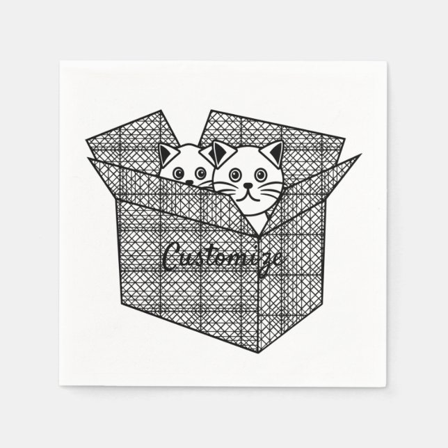 Kittens in a Box Thunder_Cove Napkin (Front)