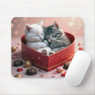Kittens In Heart Candy Box Mouse Pad