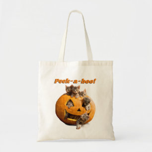 Kittens in Jack-o-Lantern Tote Bag