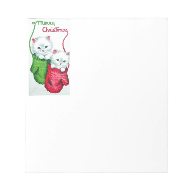 Kittens in Mittens Merry Christmas Notepad (Front)