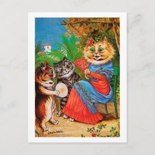 Kittens & Lady, Louis Wain Postcard