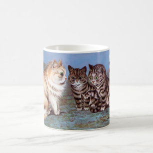Kittens meeting in the Moonlight, Louis Wain Coffee Mug