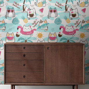 Kittens of Summer Kid's Bedroom Wallpaper