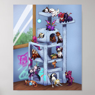 Kittens on the Cat Tree Poster