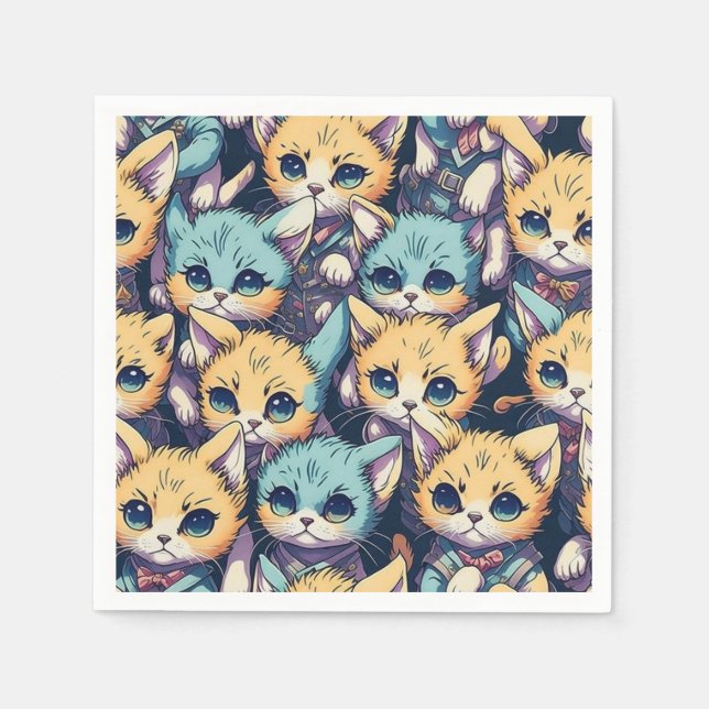 Kittens pattern napkin (Front)