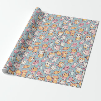 Kittens pattern wrapping paper