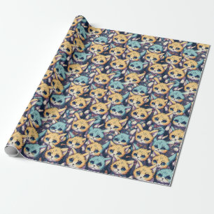 Kittens pattern wrapping paper