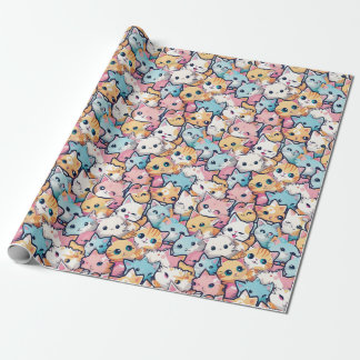 Kittens pattern wrapping paper