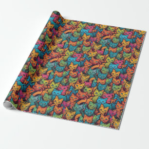 Kittens pattern wrapping paper