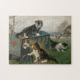 Kittens Playing Julius Adam the Younger Jigsaw Puzzle