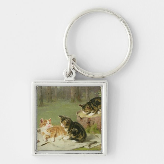 Kittens Playing Keychain (Front)