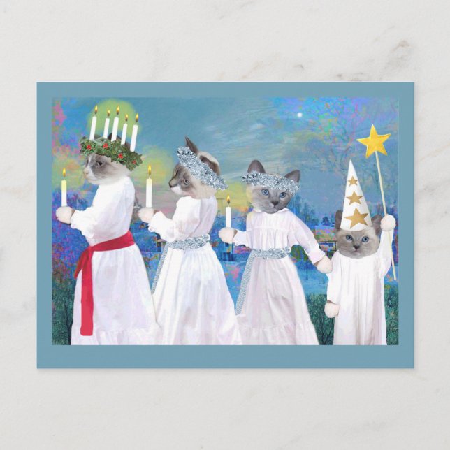 Kittens' Santa Lucia Procession Postcard (Front)