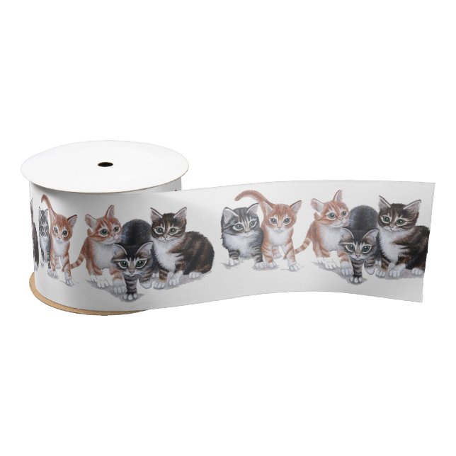kittens satin ribbon (Spool)