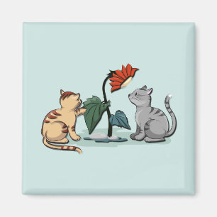 Kittens Summer Delight Seafoam Green Magnet