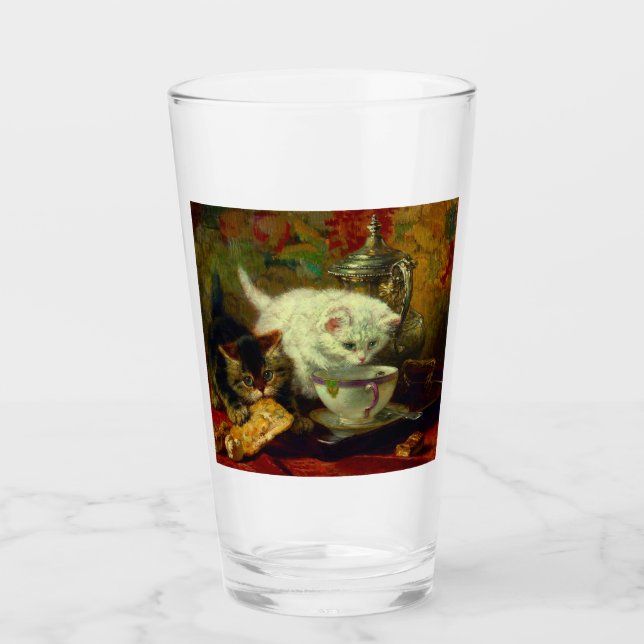 Kittens Tea Party Glass (Front)