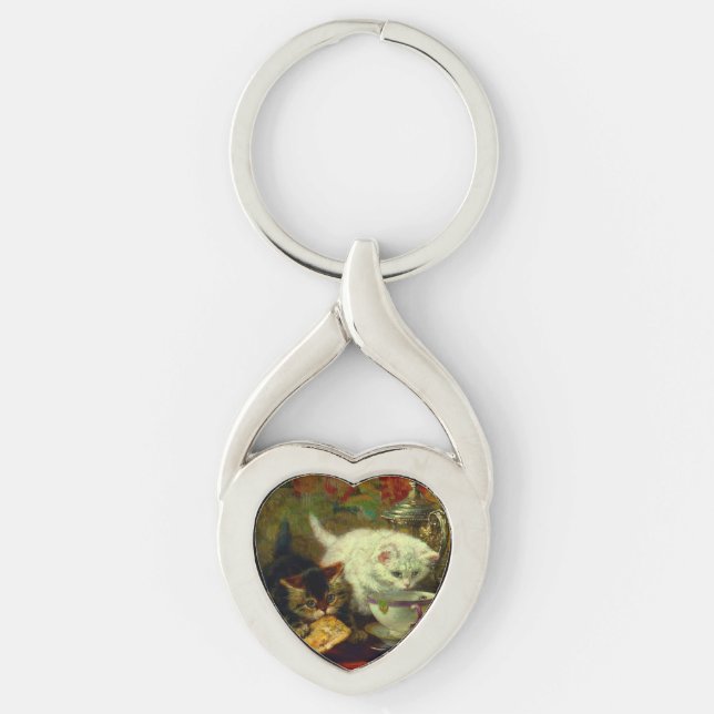 Kittens Tea Party Keychain (Front)