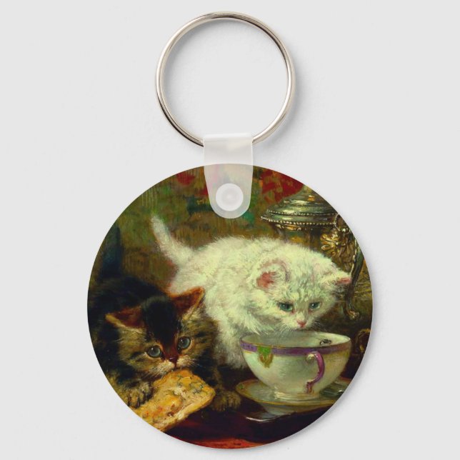 Kittens Tea Party Keychain (Front)