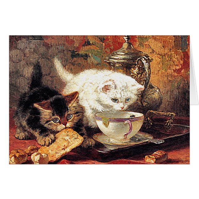 Kittens -Thé pour deux - Peinture de chats (Devant horizontal)