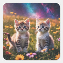 kittens with a beautiful background sticker.
