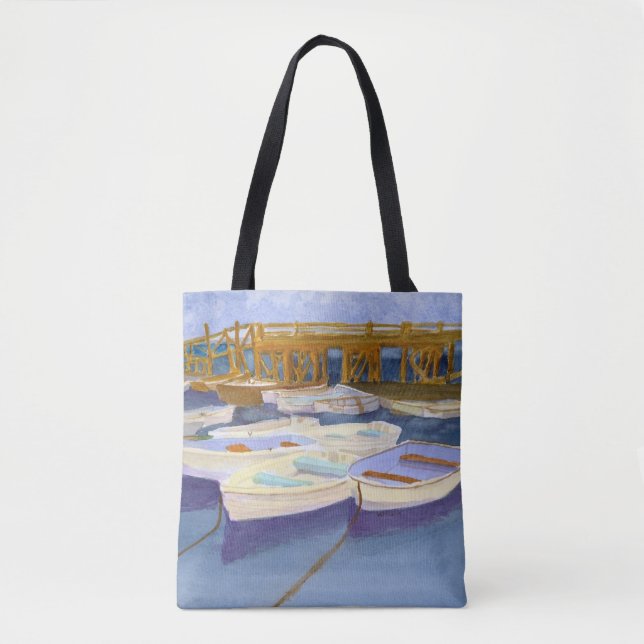 KITTERY POINT MAINE BOAT DOCKS TOTE BAG (Front)
