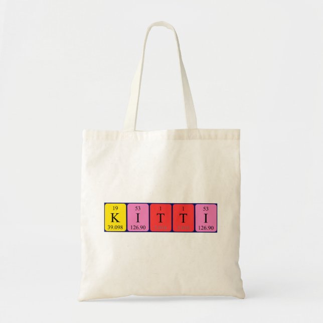 Kitti periodic table name tote bag (Front)