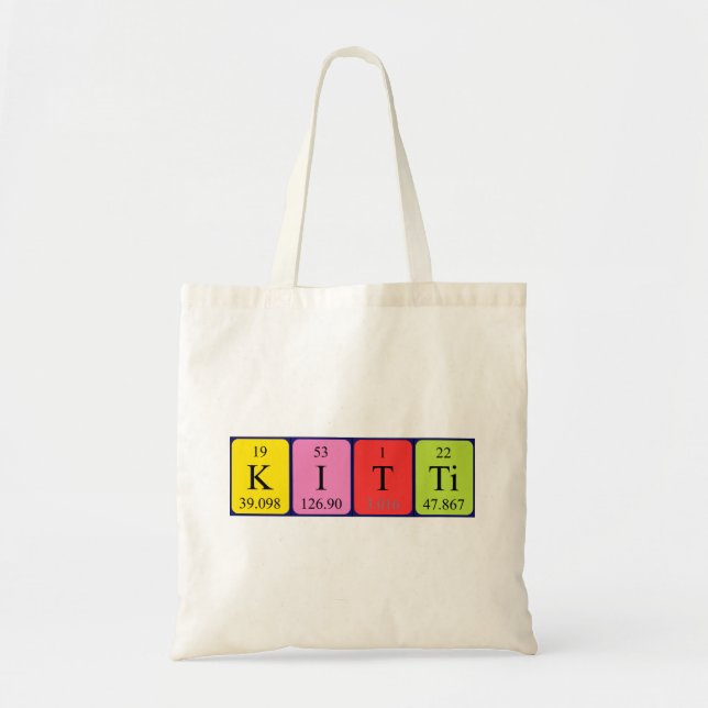 Kitti periodic table name tote bag (Front)