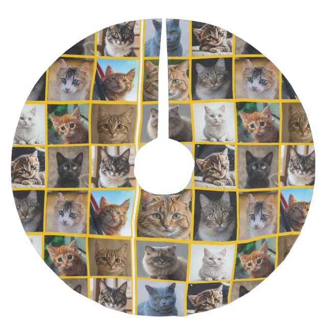 Kitties Everywhere Brushed Polyester Tree Skirt (Front)