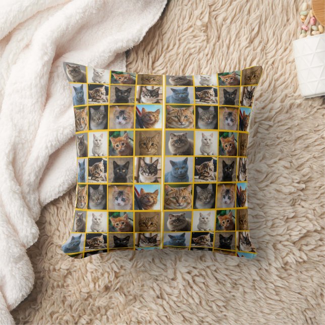 Kitties Everywhere Throw Pillow (Blanket)