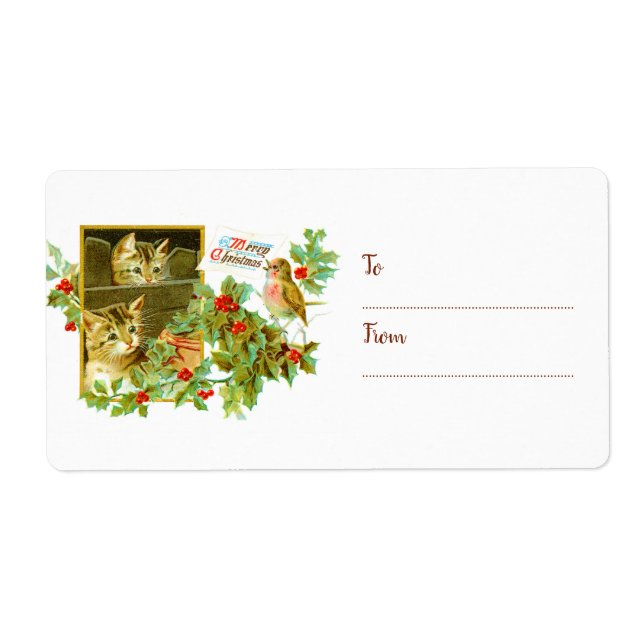 Kitties & Robin | To From Vintage Christmas Gift (Front)