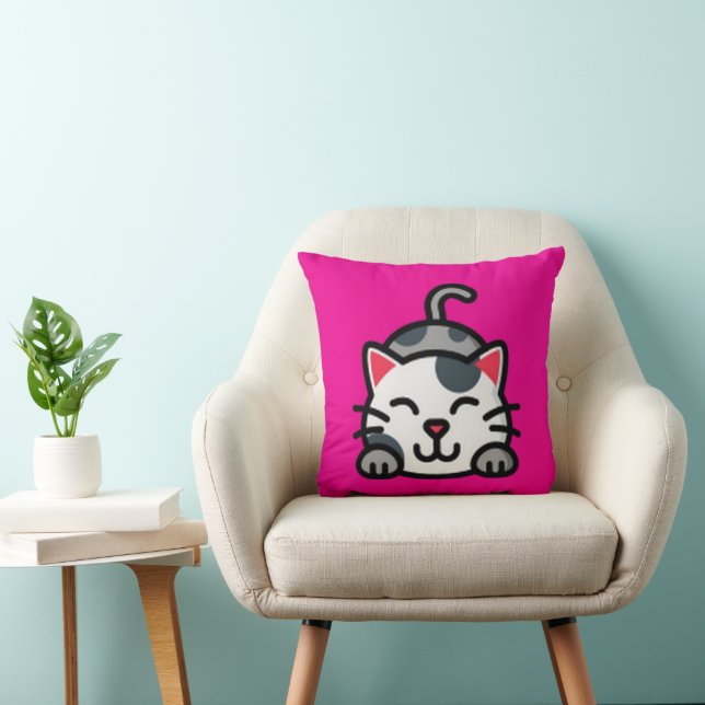 Kitty 16x16 Throw Pillow (Chair)