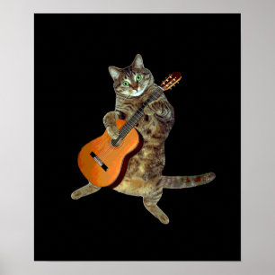 Kitty and guitar poster