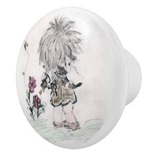 Kitty and Me Ceramic Knob