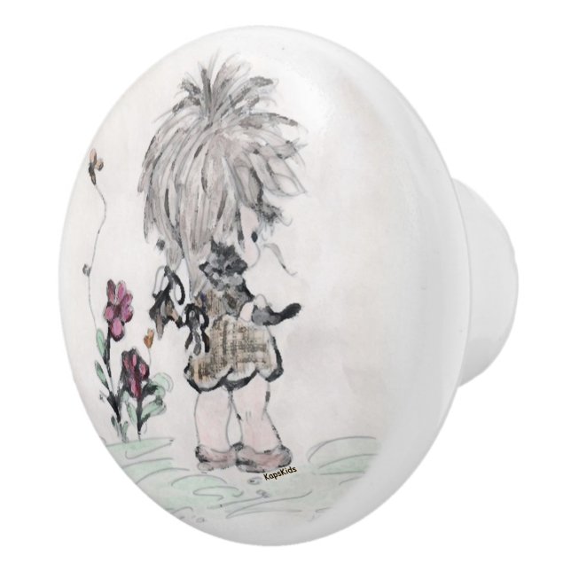 Kitty and Me Ceramic Knob (Right)