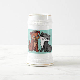 Kitty and Puppy Beer Stein