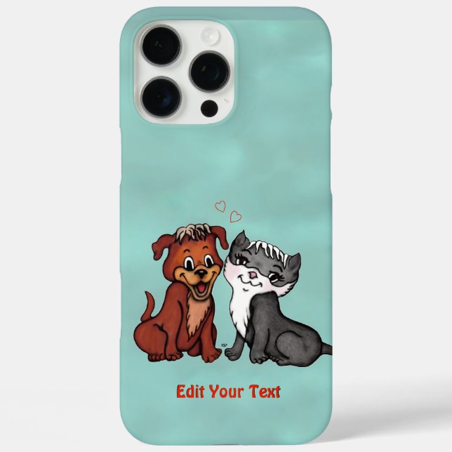 Kitty and Puppy , Edit Your Text Case-Mate iPhone Case (Back)