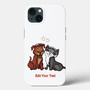 Kitty and Puppy , Edit Your Text iPhone 13 Case